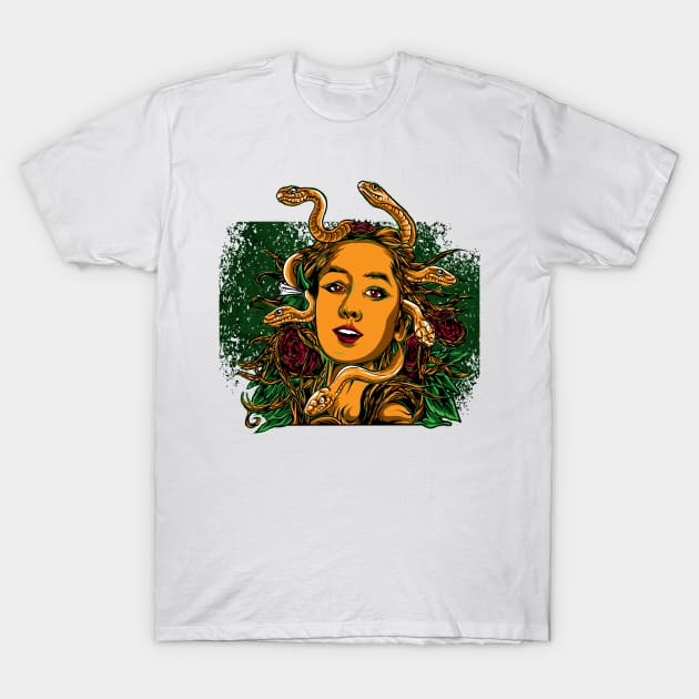 Happy Medusa Design T-Shirt by Jarecrow 